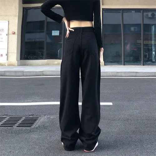 Vista 6 de CYee Jeans de cintura alta para mujer, pantalones altos con estampado de estrellas, pantalones Grunge, pantalones holgados y estéticos para la calle
