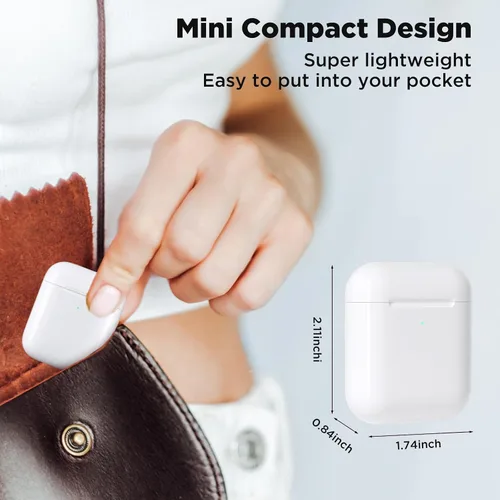 Vista 6 de Compatible with 1&2 Generation Airpod Charging Case, Wireless Airpod Replacement Case with Bluetooth Pairing Sync Button, Air Pods 1/2 Charging