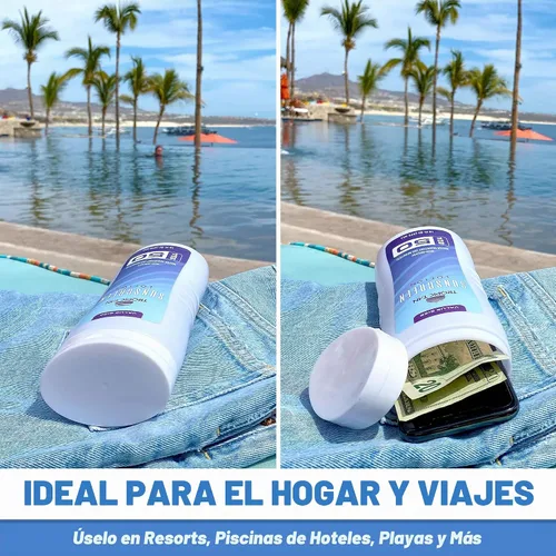 Vista 3 de GoPong Paquete de 2 botellas seguras para la desviación con protector solar, oculta de forma segura tus objetos de valor