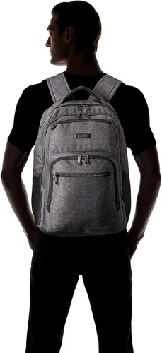 Vista 8 de Kenneth Cole REACTION Travelier - Mochila de viaje para laptop y tablet para negocios escuela y viajes Carbón vegetal Travelier - Mochila de viaje