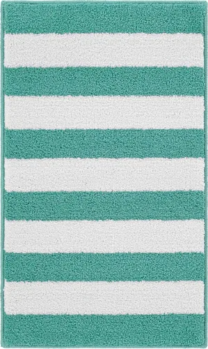 Vista 9 de Garland Rug Juego de 2 alfombras de baño lavables a rayas de playa, antideslizantes, suaves y absorbentes, de secado rápido, lavables a máquina