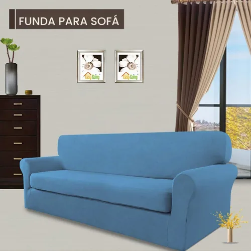 Vista 2 de Easy-Going - Funda elástica de microfibra de 2 piezas para sofá, funda suave de elastano, lavable, parte inferior elástica, protector para muebles