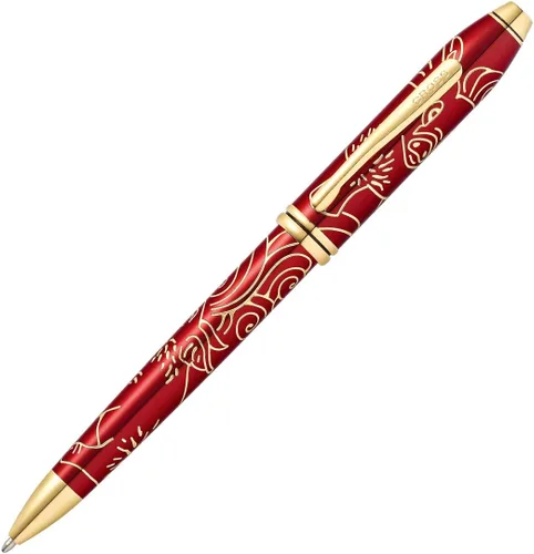 Vista 10 de Cross Cross Townsend 2019 - Pluma estilográfica del año del cerdo del zodiaco con detalles chapados en oro de 23 quilates y punta mediana de oro