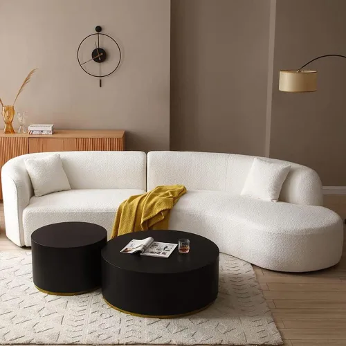 Vista 16 de JUSTONE Sofá modular moderno de 104.72 pulgadas, cómodo sofá de asiento profundo con 2 almohadas para sala de estar, dormitorio, apartamento
