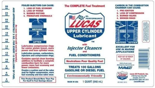 Vista 3 de Lucas Oil 10013-PK4 tratamiento para combustible de 1 galón (pack de 4). Upper Cylinder Lubricant Injector Cleaner Additive Case Bulk Fluid Semi