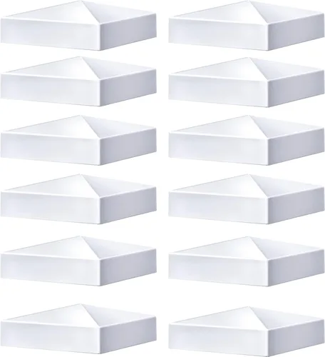 Vista 14 de Taiyin 1 pieza pirámide de vinilo blanco PVC tapas superiores, valla y cubierta para postes de valla de vinilo (4 x 4 pulgadas)