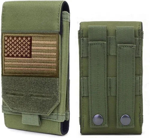 Vista 14 de Funda táctica universal negra Molle impermeable para iPhone 13 Pro Max/12 Pro Max/11 Pro Max/XS Max Less 6.7 pulgadas