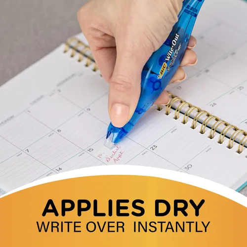 Vista 3 de BIC Wite-Out Brand Exact Liner Cinta correctora, 19.6 pies, color blanco, 10 unidades Fast, Clean, And Easy to Use Tear-Resistant for Smooth
