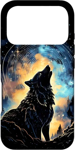 Vista 30 de Howling Wolf Space Galaxy Stars Wolves Animal Case for iPhone 17