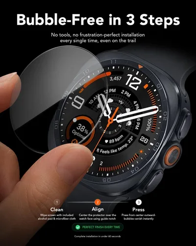 Vista 4 de SPGUARD 4 Pack for Samsung Galaxy Watch Ultra 2 47mm Screen Protector for Samsung Galaxy Watch Ultra 2 47mm, HD Clear, Anti-Scratch, Bubble-Free