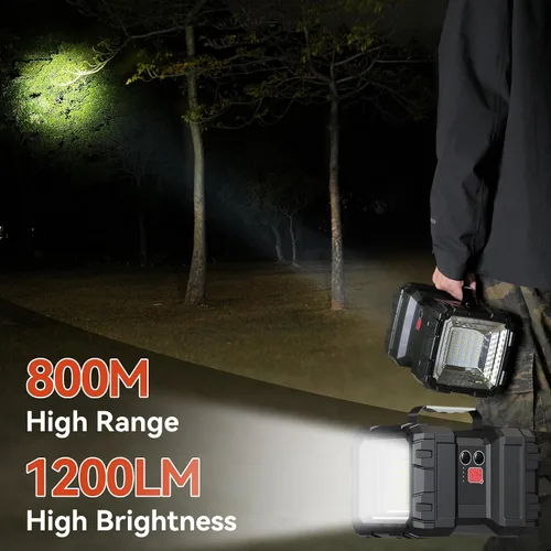 Vista 4 de AlpsWolf - Linterna recargable, linterna LED de foco de 10000 capacidad, 1200 lm, 20 h, ultra larga, en espera, 3+4 modos de luces, linterna
