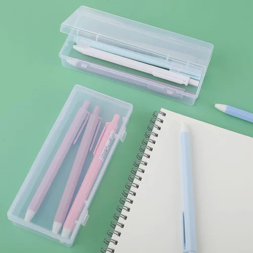 Vista 6 de WLLHYF Paquete de 3 recipientes de almacenamiento pequeños de plástico con tapas con bisagras, caja rectangular de plástico transparente