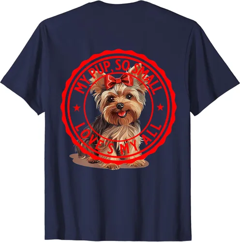 Vista 2 de Camiseta Sweet Yorkshire Terrier Puppy, Azul