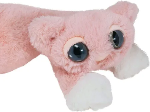 Vista 4 de Manhattan Toy Lanky Cats Mochi - Gato rosa de peluche, tamaño grande