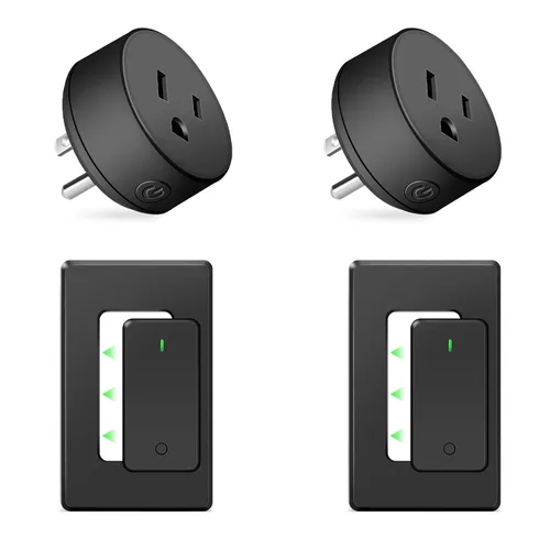 Vista 128 de Remote Switch Outlet,NineLeaf Remote Control Outlet Plug with Switch Wireless On/Off Light Switches Wall Mounted,15A/1500W LED,TUV List,No Wiring