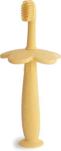 Vista 12 de mushie - Cepillo de dientes para niños pequeños con diseño de flor (rosado)