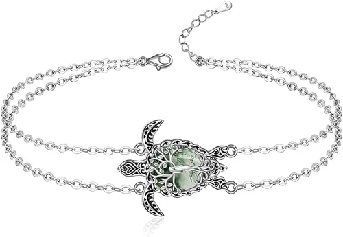 Vista 14 de Fenthring Sea Turtle Anklet Bracelets for Women Sterling Silver Ankle