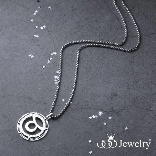 Vista 9 de 555Jewelry Collar con colgante de horóscopo, signo del zodiaco de acero inoxidable para hombres y mujeres