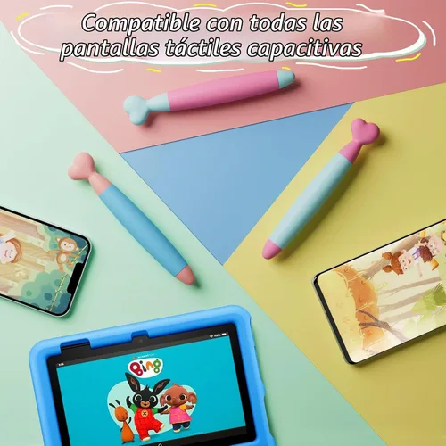 Vista 6 de DIGIROOT - Paquete de 3 lápices capacitivos para niños, bolígrafos de estilista universales para pantallas táctiles