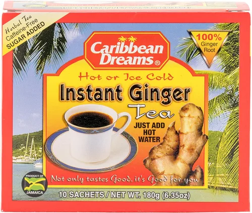 Vista 6 de Caribbean Dreams Té instantáneo de jengibre sin endulzar, 0.14 onzas, 14 sobres