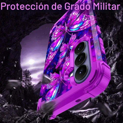 Vista 4 de LONTECT Funda para Galaxy S26 5G a prueba de golpes, 3 en 1, resistente y resistente, policarbonato duro+híbrida suave resistente de alto impacto