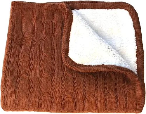 Vista 8 de Magnolia Cable Knit and Sherpa Baby Blanket (Beach Glass)