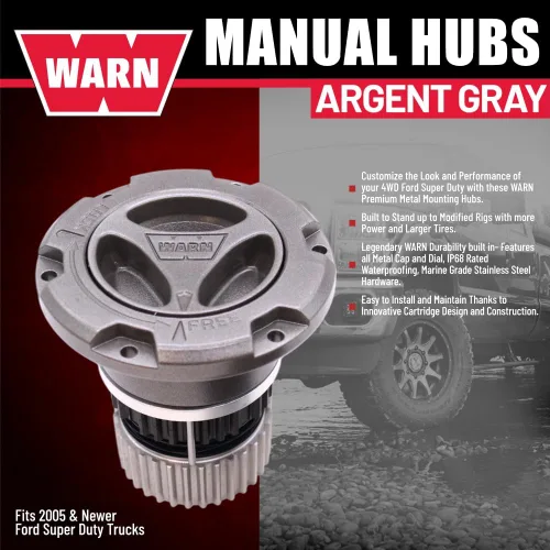 Vista 3 de WARN 108325 Bujes de bloqueo manual premium para Ford Super Duty F‑250, F‑350, F‑450 y F‑550 – 35‑Spline, bujes manuales de servicio pesado, juego