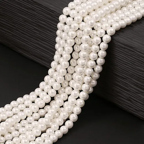 Vista 7 de Aobei Pearl Tobilleras de perlas hechas a mano para mujer, pulsera de tobillo ajustable con cuentas blancas para regalo de boda