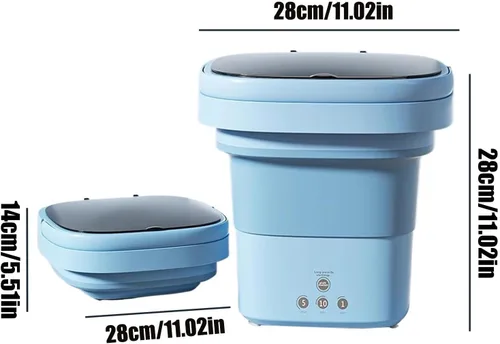 Vista 2 de Small Washer Machine - 6 Liter Foldable Quiet Washer Mini Laundry Machine With A Drain Basket For Apartment Dorm House Travel Camping Laundry