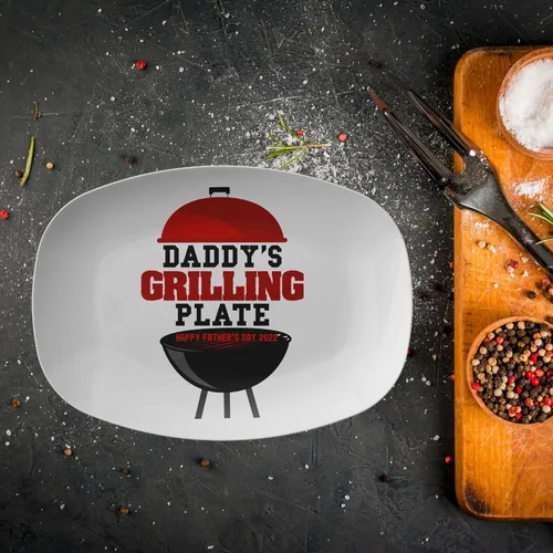 Vista 4 de Plato personalizado para asar con nombres para niños y niñas, plato personalizado con nombres para jardín, barbacoa, reunión familiar, plato único