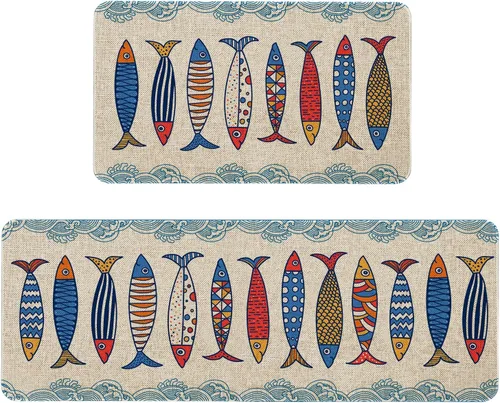 Vista 11 de Mloabuc® Tapete decorativo de flores, tapetes de cocina de arpillera de arpillera para mujer, accesorios de cocina para exteriores, 17 x 30 pulgadas
