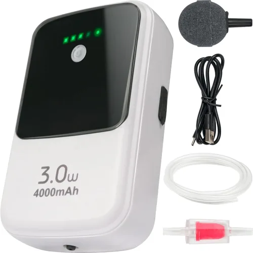 Vista 7 de Ghosthorn Silent Dual Operating Mode Rechargeable Aerator for Fish, Large Capacity Aquarium Air Pump with Universal Clip for Most Bait Buckets