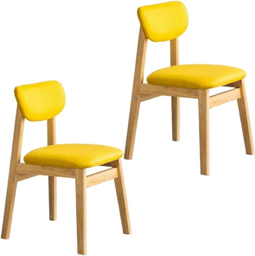 Vista 24 de YVYKFZD Dining Chairs Set, Solid Wood Kitchen Chairs, Upholstered Dining Room Chair with Curved Backrest, Living Room Chair with Removable Fabric