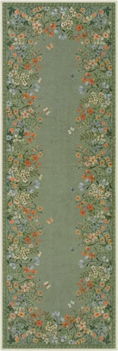Vista 9 de Alfombras Lahome Boho Floral 2x6 para pasillos antideslizantes, alfombras de cocina verdes no deslizantes lavables, alfombra de baño de felpa