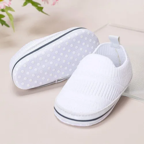 Vista 2 de Clowora Unsex Baby Boys Girls Canvas First Walkers Shoes,Infant Non Slip Soft Sole Toddler Flat Lazy Loafers Sneaker