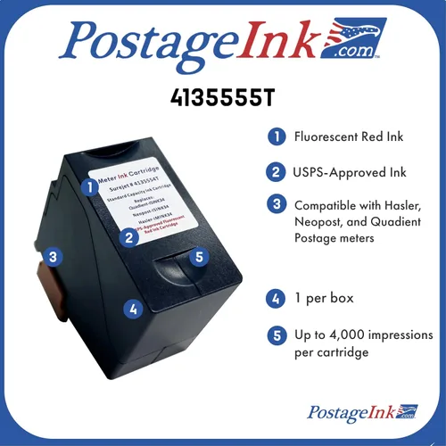 Vista 7 de ISINK34 / IMINK34 Sure.Jet # 4135554T Reemplazo de cartucho de tinta no OEM para medidores de franqueo IM330, IM350, IM420, IM440, IM460, IM480 e