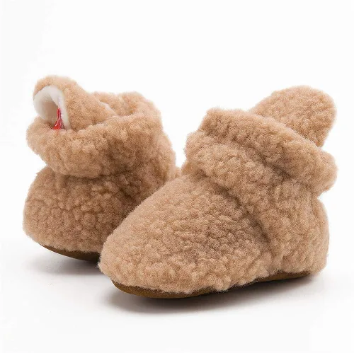 Vista 4 de HsdsBebe Unisex Newborn Baby Cotton Booties Non-Slip Sole for Toddler Boys Girls Infant Winter Warm Fleece Cozy Socks Shoes