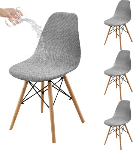 Vista 22 de HAOYONG Fundas para silla de comedor modernas de mediados de siglo, funda estampada para silla sin brazos, fundas elásticas para cocina, oficina