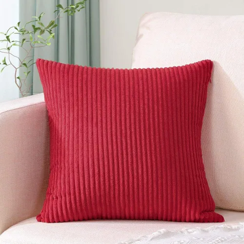 Vista 27 de Artscope Fundas de Almohada de Pana a Rayas Acogedoras Súper Suaves Decorativas Cuadradas Fundas de Almohada Fundas de Cojín para Sofá Sofá Amarillo