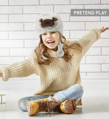 Vista 7 de DolliBu Gorro de felpa Gorro de forro polar suave con orejeras, cálido sombrero de invierno para niños, adolescentes y adultos Disfraz divertido