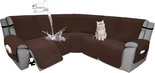 Vista 26 de Fundas de terciopelo 10% impermeables para sofá modular reclinable en forma de L, 1 pieza, fundas acolchadas para sofá reclinable esquinero, juego