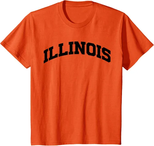 Vista 38 de Illinois Gift - Camiseta de diseño deportivo con texto universitario, gris, S