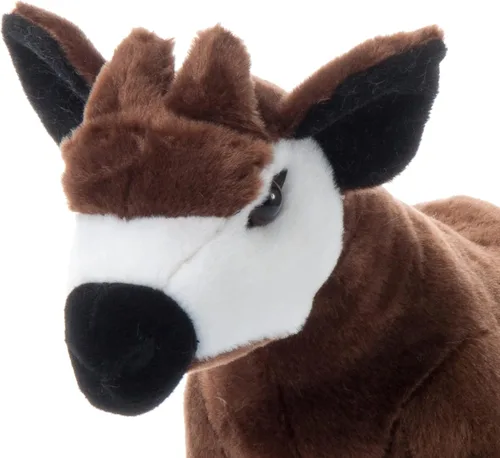 Vista 4 de The Petting Zoo Peluche africano de Okapi, regalos para niños, animales salvajes del zoológico Onez, juguete de peluche africano Okapi de 12 pulgadas