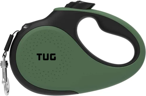 Vista 15 de TUG Monochrome XL 360° Correa retráctil libre de enredos para perros 26 pies de cinta de nailon resistente Freno de una sola mano, pausa y Negro
