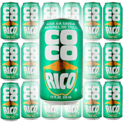 Vista 2 de Coco Rico Soda de Coco (Paquete de 6), lata de 12 fl oz / 355 ml