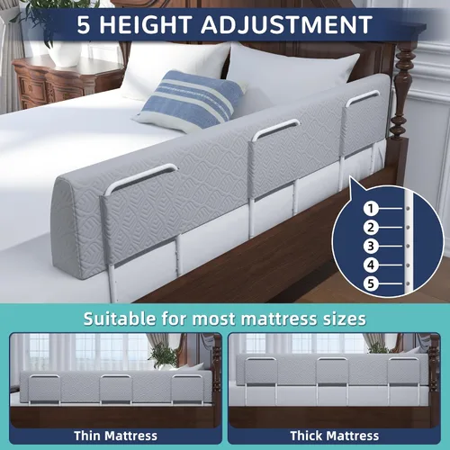 Vista 2 de FigTime Protector de cama para niños pequeños, riel de cama de espuma para niños pequeños, protector de riel de cama para niños pequeños, riel