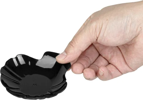 Vista 7 de Restaurantware Plato de aperitivo de 3.3 pulgadas, 25 platos desechables de plástico para aperitivos, resistentes platos de cóctel de plástico negro
