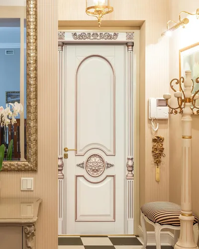 Vista 4 de FLFK Adhesivo para puerta – Puerta vintage beige, mural para despegar y pegar, tamaño combinado 30 x 80 pulgadas, dividido en 2 piezas Mt5423
