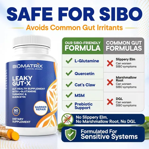 Vista 5 de BioMatrix Suplemento de reparación intestinal con fugas, glutamina, soporte