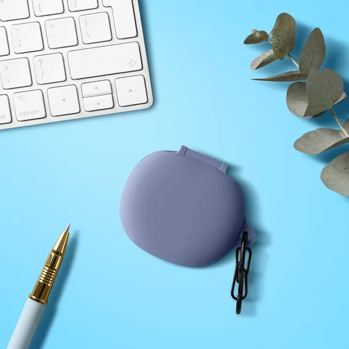 Vista 2 de kwmobile Funda de silicona compatible con Xiaomi Redmi Buds 4 Lite - Funda adhesiva con clip - Lavanda